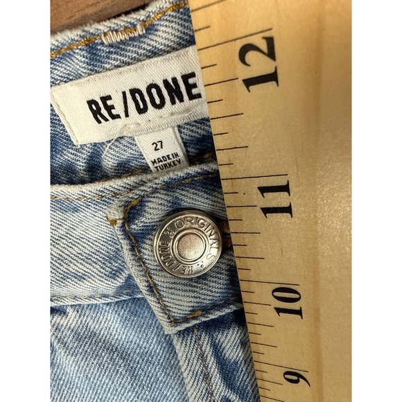 RE/DONE High Rise Stove Pipe Jeans Light Wash Straight Button Fly Jeans Size 27 - Picture 9 of 13